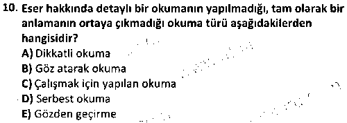 ORT2004 Türk Dili 2 çıkmış sınav sorusu 2