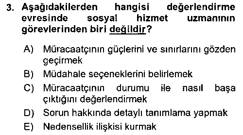 SHZ208U Sosyal Hizmet Kuramları 2 çıkmış sınav sorusu 3