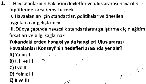 SHI2010 Havacılık Emniyeti ve Güvenliği çıkmış sınav sorusu 1