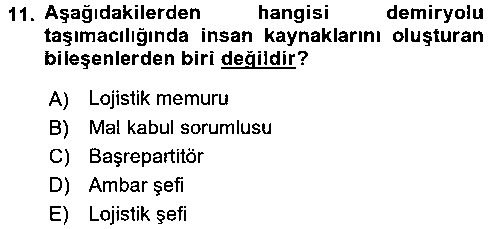 LOJ207U Ulaştırma Sistemleri Ve Yönetimi çıkmış sınav sorusu 3