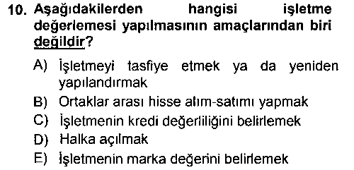 MSP201U Menkul Kıymet Yatırımları çıkmış sınav sorusu 2