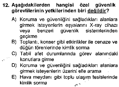 HUK218U Özel Güvenlik Hukuku 2 çıkmış sınav sorusu 3