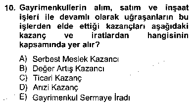 MUH206U İnşaat ve Gayrimenkul Muhasebesi çıkmış sınav sorusu 2