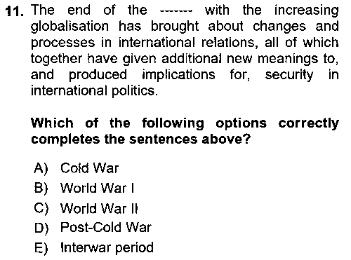ULI108U International Politics çıkmış sınav sorusu 2