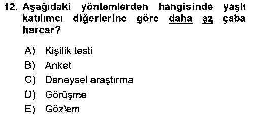 YAB203U Yaşlı Psikolojisi çıkmış sınav sorusu 3