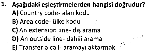 DT2006 Dış Ticarette Yazışma Teknikleri çıkmış sınav sorusu 1