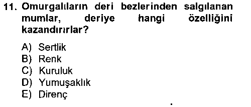 LBV112U Temel Veteriner Biyokimya çıkmış sınav sorusu 2