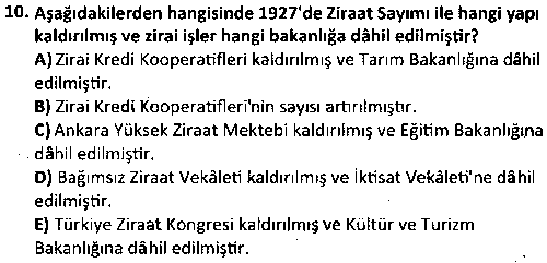 TAR4007 Türkiye Cumhuriyeti Kurumları Tarihi çıkmış sınav sorusu 2