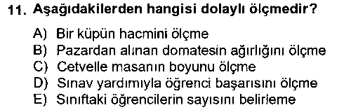 OMB304U Ölçme Ve Değerlendirme çıkmış sınav sorusu 2