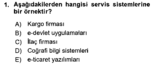 YBS207U Bilişim Sistemleri çıkmış sınav sorusu 1