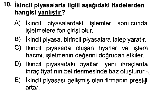 FIN201U FIN201U Finansal Yönetim 1 çıkmış sınav sorusu 2