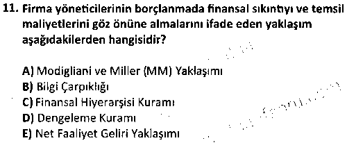 SAG2008 Sağlık Kurumlarında Finansal Yönetim çıkmış sınav sorusu 3