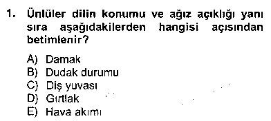 TDE306U Genel Dilbilim 2 çıkmış sınav sorusu 1