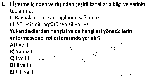 ADY2005 Yönetim ve Organizasyon çıkmış sınav sorusu 1
