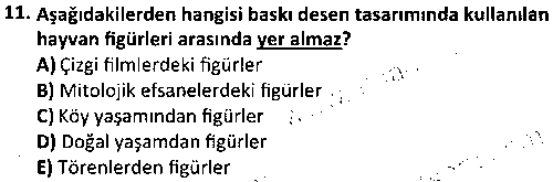 TMT3007 Dijital Tekstil Baskı Tasarımı çıkmış sınav sorusu 3