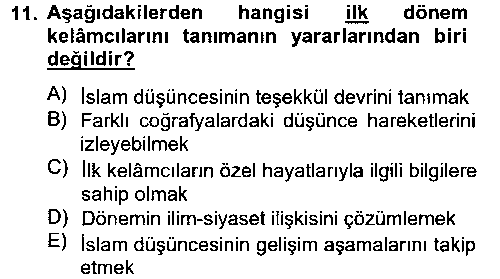 Kelam´a Giriş çıkmış sınav sorusu 3