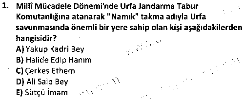 TAR3003 Türk Milli Mücadele Tarihi çıkmış sınav sorusu 1
