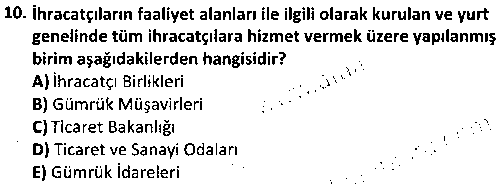 DT2003 İthalat-İhracat Tekniği çıkmış sınav sorusu 2