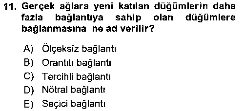YBS308U Sosyal Ağ Analizi çıkmış sınav sorusu 2