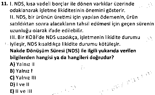 DT2005 İşletme Finansmanı çıkmış sınav sorusu 3