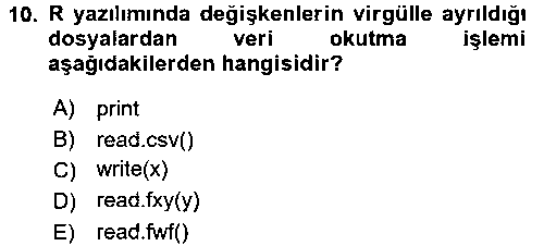 YBS404U Veri Madenciliği çıkmış sınav sorusu 2