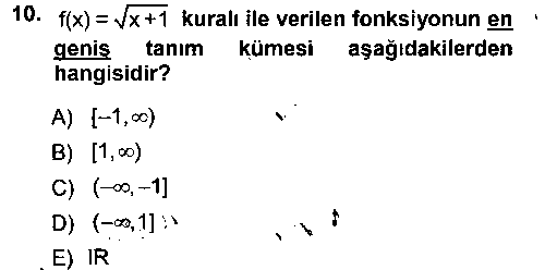 MAT105U Matematik 1 çıkmış sınav sorusu 1