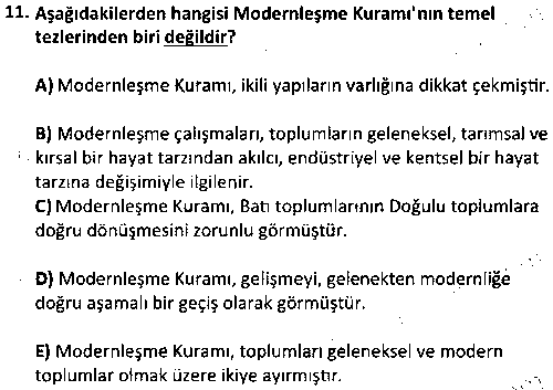 SOS2006 Çağdaş Sosyoloji Kuramları çıkmış sınav sorusu 3