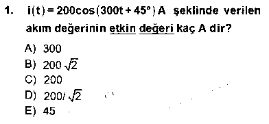 EID207U Güç Sistemleri Analizi çıkmış sınav sorusu 1