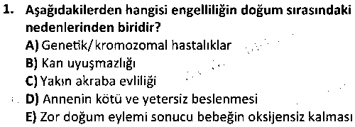 CGE1011 Çocuk Sağlığı ve Hastalıkları çıkmış sınav sorusu 1