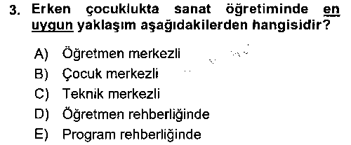 CGE212U Çocukta Sanat Eğitimi Ve Yaratıcılık çıkmış sınav sorusu 3
