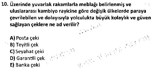 DT1001 Ticari Bilgiler ve Belgeler çıkmış sınav sorusu 2