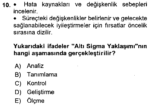 SAG408U Sağlık İşletmelerinde Kalite Yönetim çıkmış sınav sorusu 2