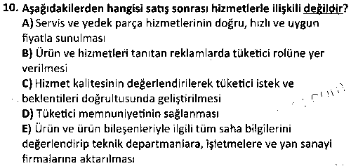 CMH2011 İletişimde Hedef Kitle çıkmış sınav sorusu 2