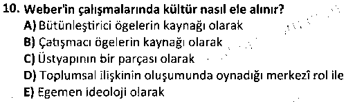 RKL4005 Kültür Sosyolojisi çıkmış sınav sorusu 2