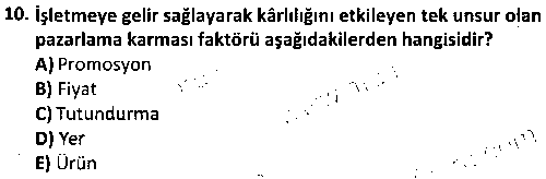 ETP2004 Pazarlama Yönetimi çıkmış sınav sorusu 2