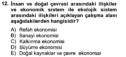 IKT202U Doğal Kaynaklar ve Çevre Ekonomisi çıkmış sınav sorusu 3