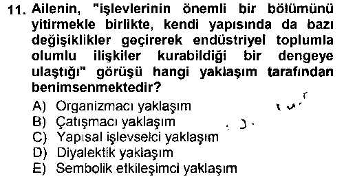 SOS305U Aile Sosyolojisi çıkmış sınav sorusu 2
