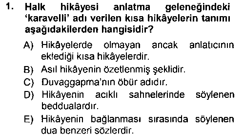 EDB205U Halk Hikayeleri çıkmış sınav sorusu 1