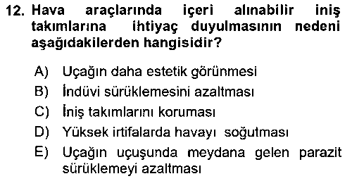 HIS201U Uçak Bilgisi Ve Uçuş İlkeleri çıkmış sınav sorusu 2