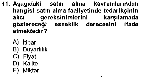 PZL212U Tedarik Zinciri Yönetimi çıkmış sınav sorusu 2