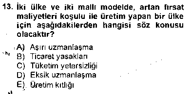 IKT311U Uluslararası İktisat Teorisi çıkmış sınav sorusu 3