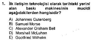 ILT206U Dijital İletişim ve Yeni Medya çıkmış sınav sorusu 1
