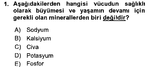 GKA106U Besin Güvenliği ve Hijyen çıkmış sınav sorusu 1