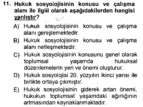 SOS317U Hukuk Sosyolojisi çıkmış sınav sorusu 3