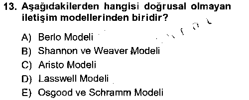 MEI103U Medya ve İletişim çıkmış sınav sorusu 3