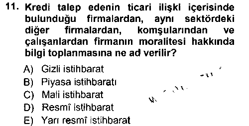 BSI201U Bankalarda Kredi Yönetimi çıkmış sınav sorusu 3