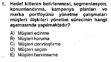 CMH208U Çağrı Merkezinde Müşteri İlişkileri Yönetimi çıkmış sınav sorusu 1