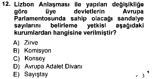 IKT401U Avrupa Birliği çıkmış sınav sorusu 2