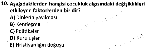ÇGL2007 Okul Öncesi Dönemde Gelişim çıkmış sınav sorusu 2