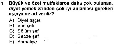 KOI409U Yiyecek İçecek Yönetimi çıkmış sınav sorusu 1